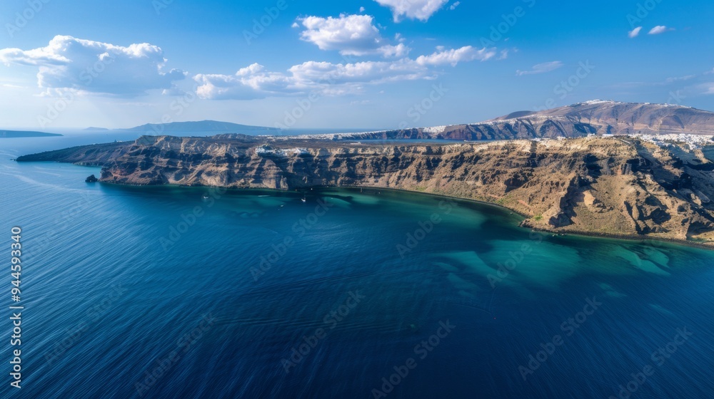 aerial view of Santorini island aerial view of Santorini island