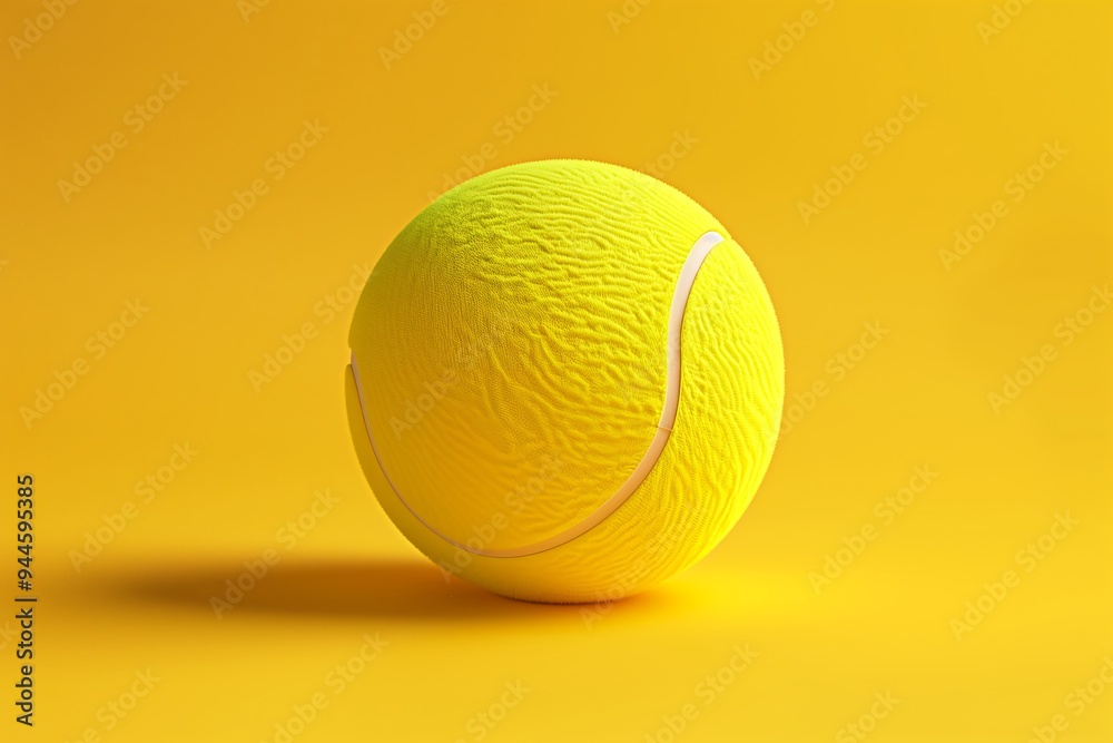 Close-Up of Yellow Tennis Ball on Matching Yellow Background Close-Up of Yellow Tennis Ball on Matching Yellow Background
