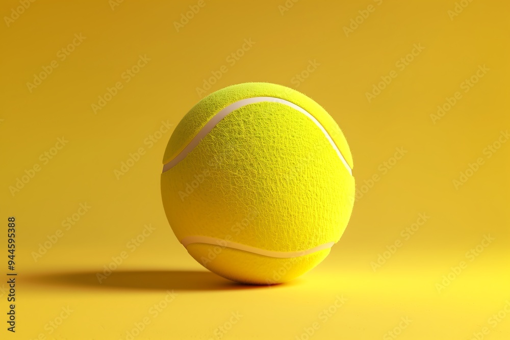 Close-Up of Yellow Tennis Ball on Matching Yellow Background Close-Up of Yellow Tennis Ball on Matching Yellow Background
