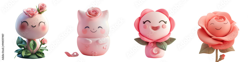 Whimsical characters featuring cute figures and flowers. Perfect for adding charm to any creative project. Whimsical characters featuring cute figures and flowers. Perfect for adding charm to any creative project.