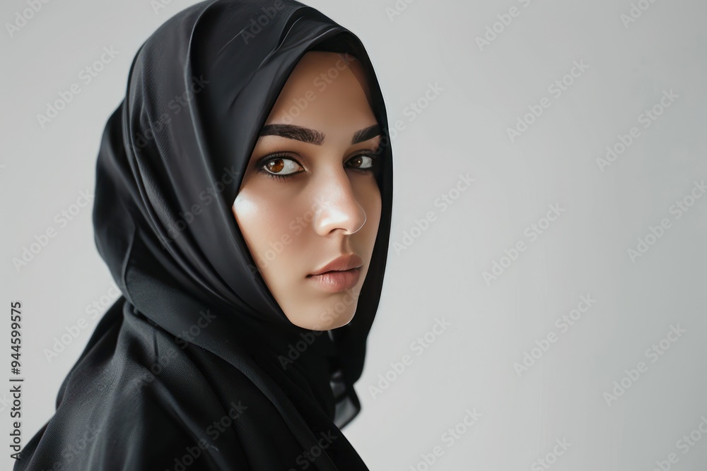Portrait of a Woman in a Black Hijab Portrait of a Woman in a Black Hijab