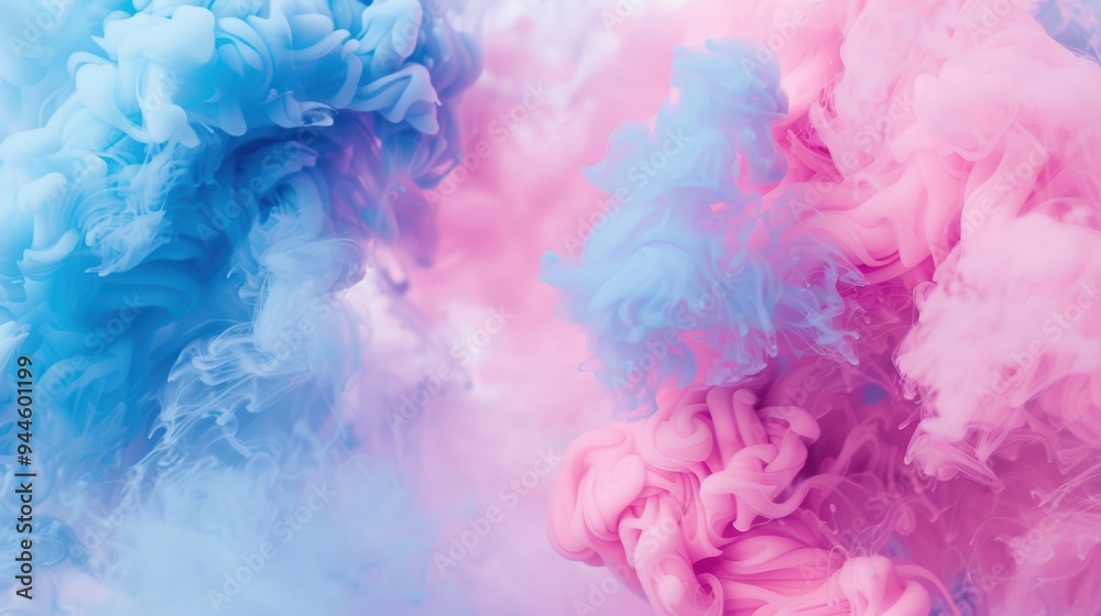 Abstract pink and blue ink clouds swirl in water, creating a dreamy, ethereal effect with soft gradients and flowing shapes. Abstract pink and blue ink clouds swirl in water, creating a dreamy, ethereal effect with soft gradients and flowing shapes.