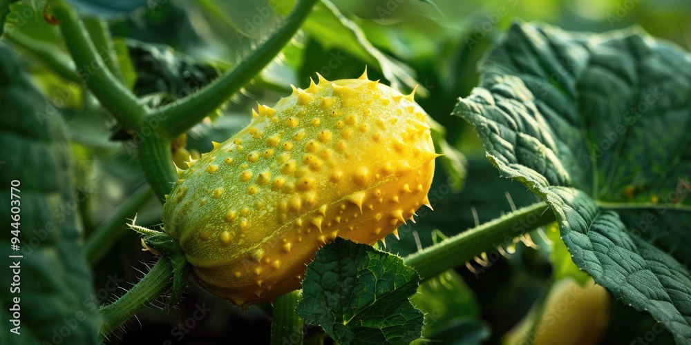 Fototapeta premium Fresh yellow desert cucumber globe