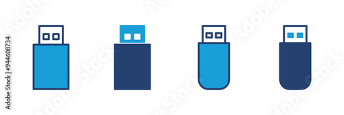 Usb icon vector. Flash disk icon vector
