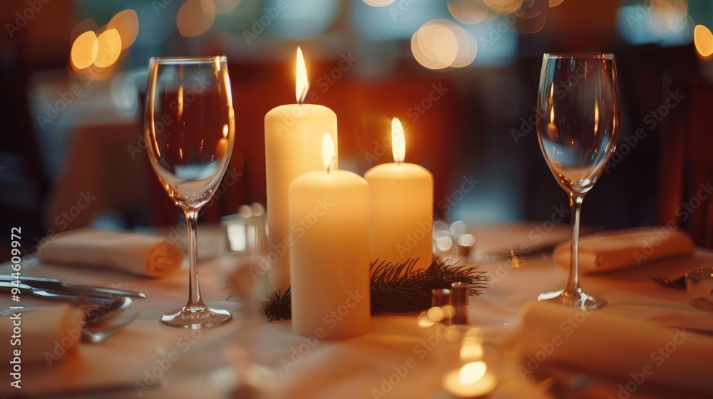 Elegant table setting in luxury restaurant. AI generated images