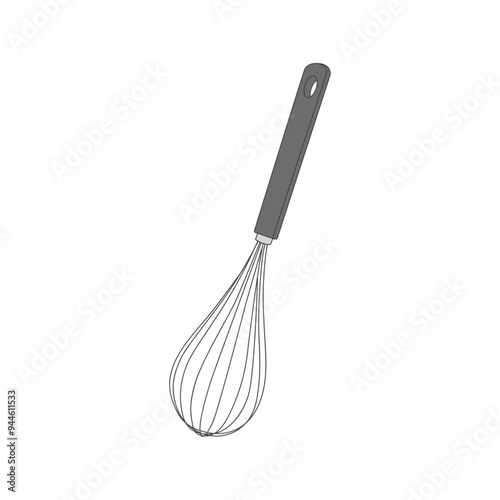 balloon whisk, whisk, eggbeater, vector Illustration of cooking utensils isolated, icon illustration