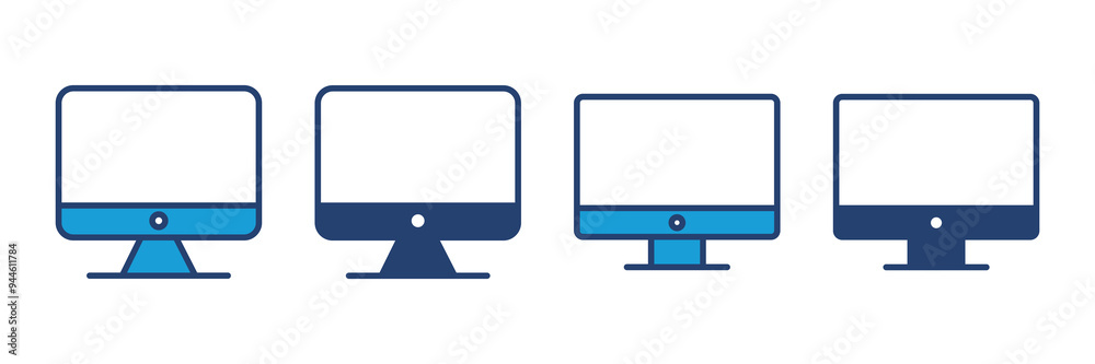 Computer icon vector. computer monitor icon vector. Computer icon vector. computer monitor icon vector.