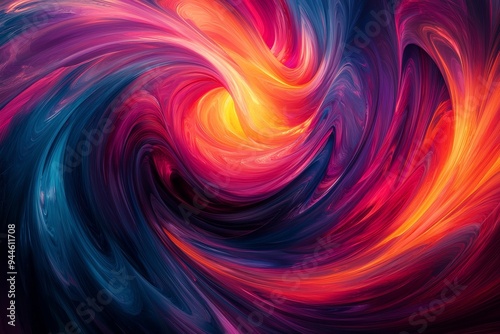 Abstract swirls, vibrant colors, energetic, dynamic, flowing, expressive,