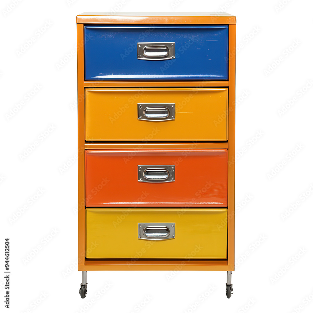 Colorful filing Cabinet isolated on a white background, transparent background. Colorful filing Cabinet isolated on a white background, transparent background.