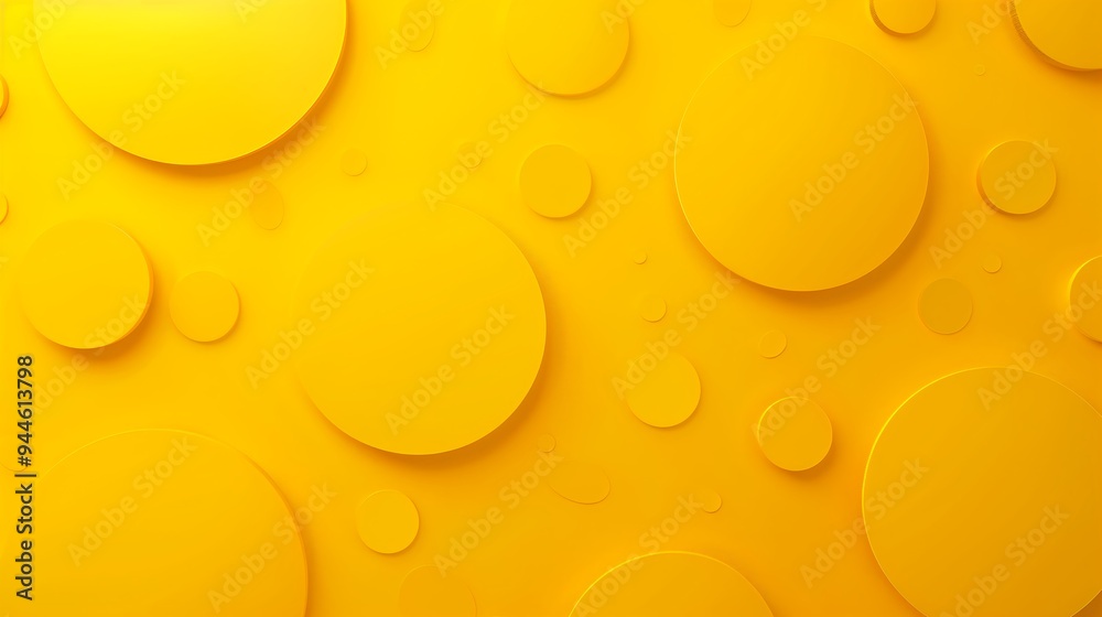 Abstract Yellow Circles on a Bright Yellow Background Abstract Yellow Circles on a Bright Yellow Background