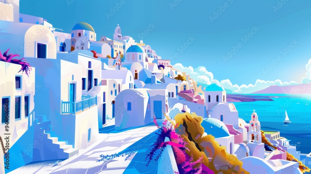Fototapeta premium beautiful landscape of santorini