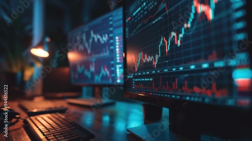 Financial Data Analysis on Computer Screen