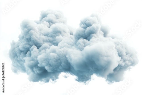 3d realistic big fluffy cloud on sky isolated on white background