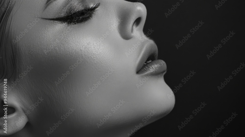 This black and white image captures a close-up view of a human ear with elegant shadows, emphasizing the contours and structure in a minimalist style. This black and white image captures a close-up view of a human ear with elegant shadows, emphasizing the contours and structure in a minimalist style.