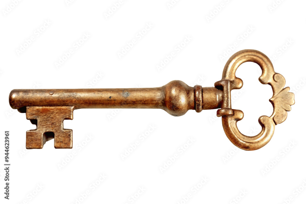 Rustic Old Key Isolated on Transparent Background - Perfect for Historical Projects Rustic Old Key Isolated on Transparent Background - Perfect for Historical Projects