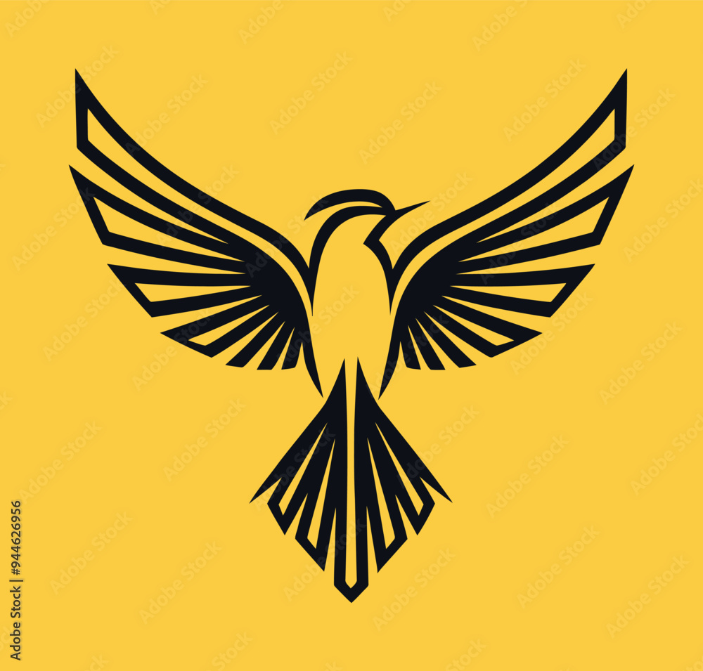 Obraz premium Vector logo design of a bird.