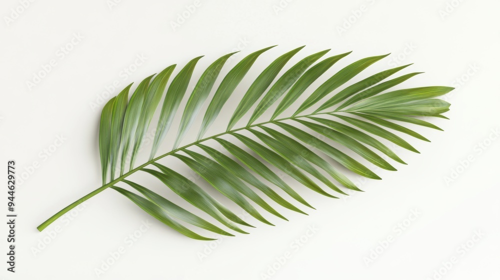 Obraz premium Coconut tree leaf isolated over white background