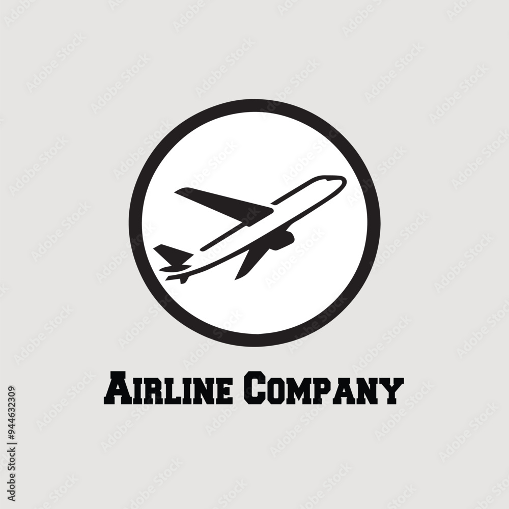 simple minimalist airplane logo