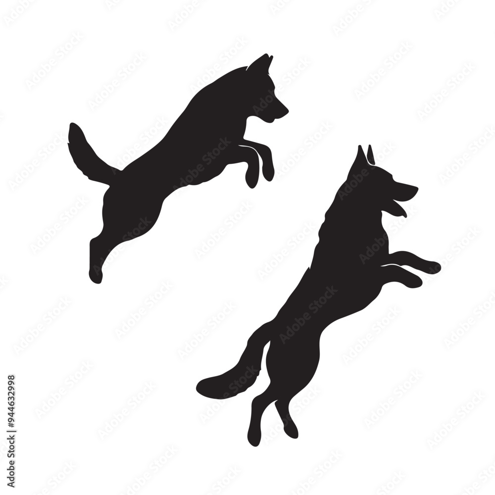 Creating a dog jump Silhouettes with White Background Creating a dog jump Silhouettes with White Background
