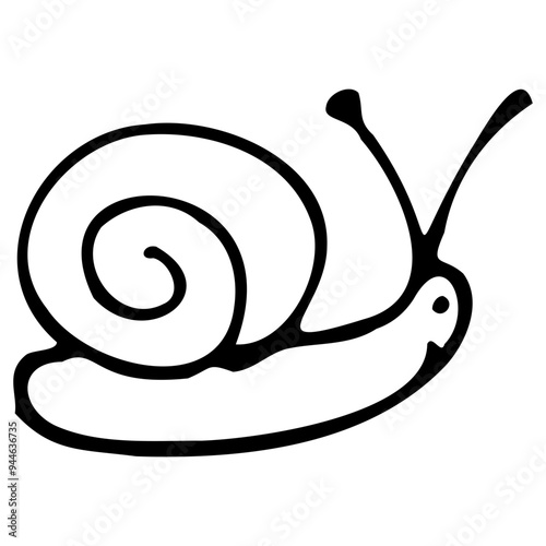 Cute snail hand drawn sticker icon 