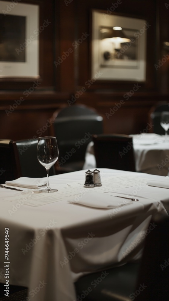 Fototapeta premium Elegant Table Setting with Wine Glass.