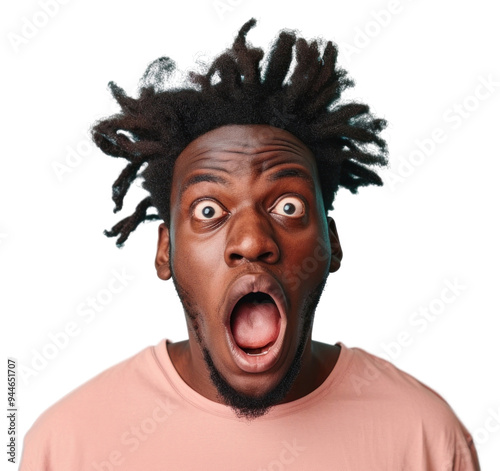 PNG American African surprised face expression shouting portrait adult. photo