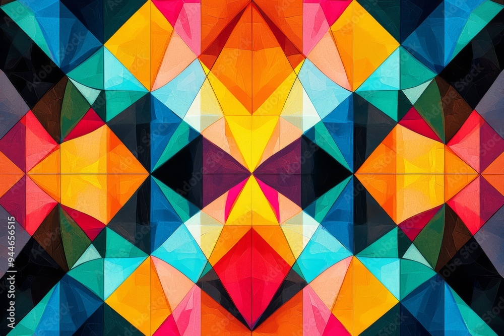 Abstract Geometric Pattern with Vibrant Colors created with Generative AI Abstract Geometric Pattern with Vibrant Colors created with Generative AI