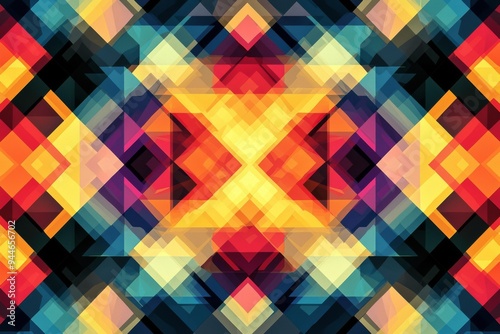 Abstract Geometric Pattern with Vibrant Colors created with Generative AI