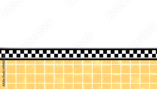 Half wall, Half wall, classic American diner restaurant or interior backgrounds, half checkered  tile wall, kitchen wall, dining  room, retro interior design, PNG, transparency