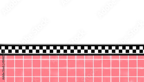 Half wall, Half wall, classic American diner restaurant or interior backgrounds, half checkered  tile wall, kitchen wall, dining  room, retro interior design, PNG, transparency