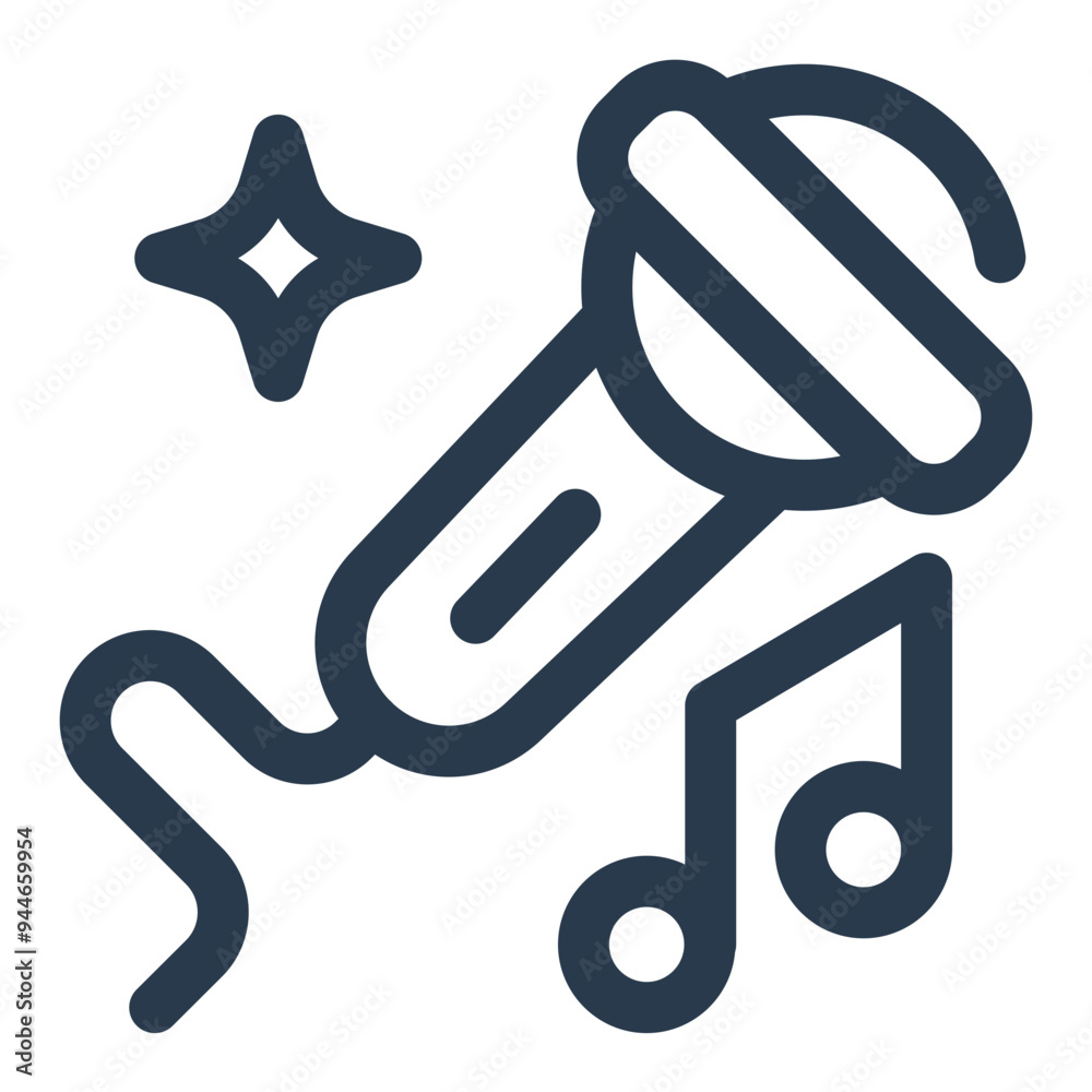 Karaoke for Birthday Party Vector Icon