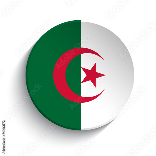 Algeria flag button photo