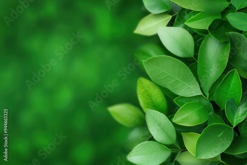 Vibrant green leaves adorned with moisture, creating a fresh and calming atmosphere, perfect for nature-themed designs.