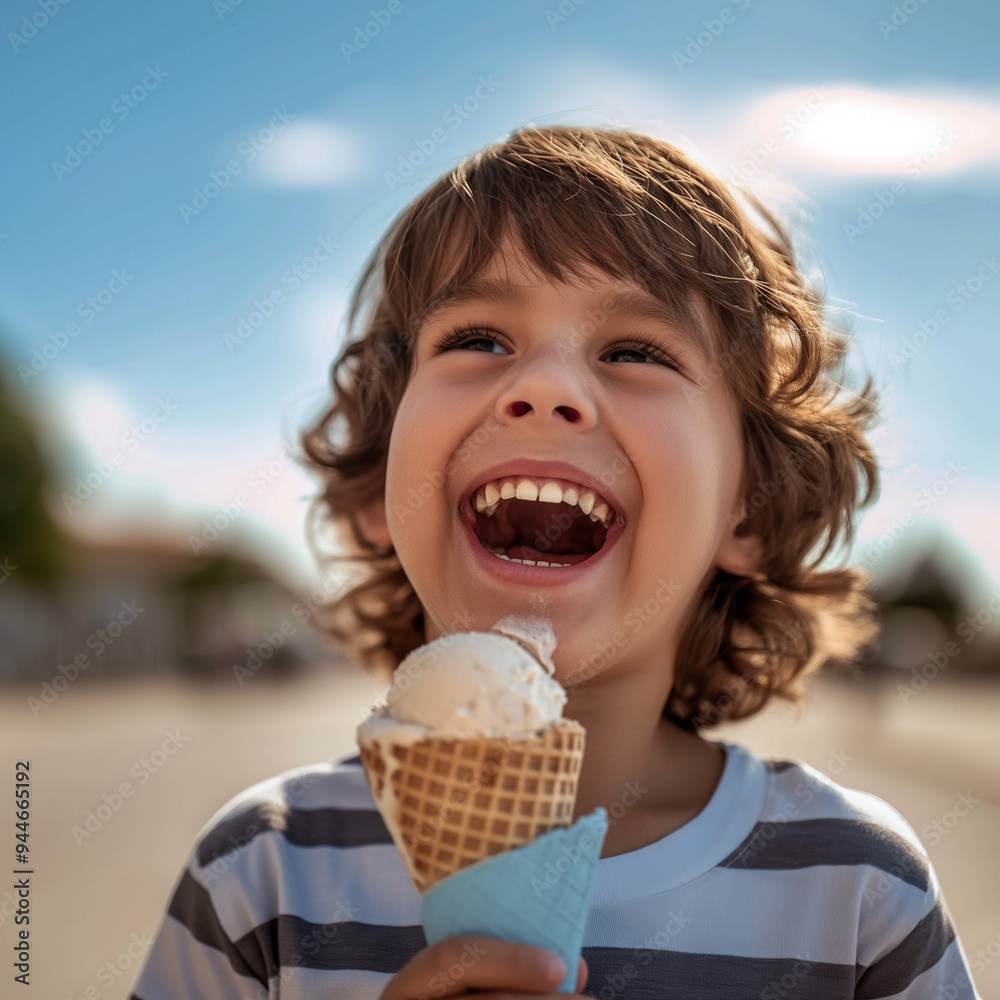 A boyoutside in the sun enjoying a cone of icecream, summer fun shot, summer themed photo
A boyoutside in the sun enjoying a cone of icecream, summer fun shot, summer themed photo