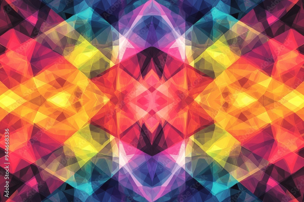 Abstract Geometric Pattern with Vibrant Colors created with Generative AI Abstract Geometric Pattern with Vibrant Colors created with Generative AI