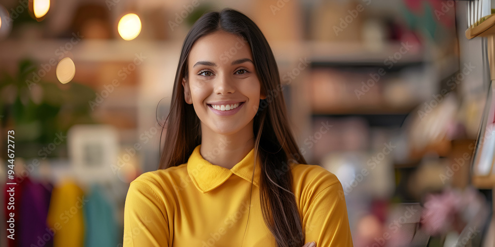 Confident Businesswoman Portrait, Friendly Retail Shopkeeper Confident Businesswoman Portrait, Friendly Retail Shopkeeper