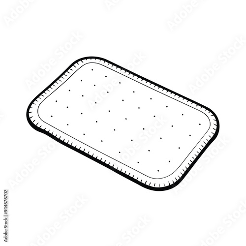 Create a realistic vector depiction of a bath mat with its textured surface and a detailed outline.