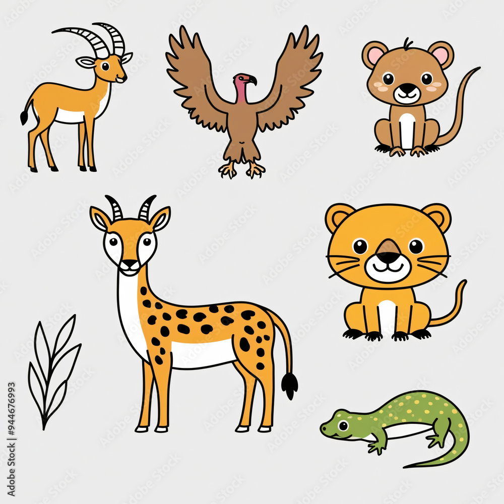 Cartoon Wild Animal Characters Cartoon Wild Animal Characters