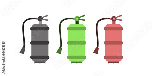 Fire extinguisher icon in flat style