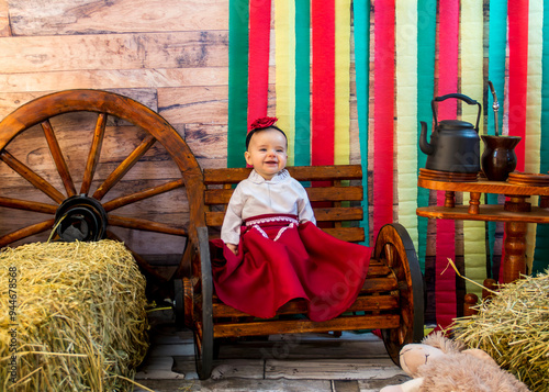 Gift in Gaucho clothing in a traditionalist setting photo