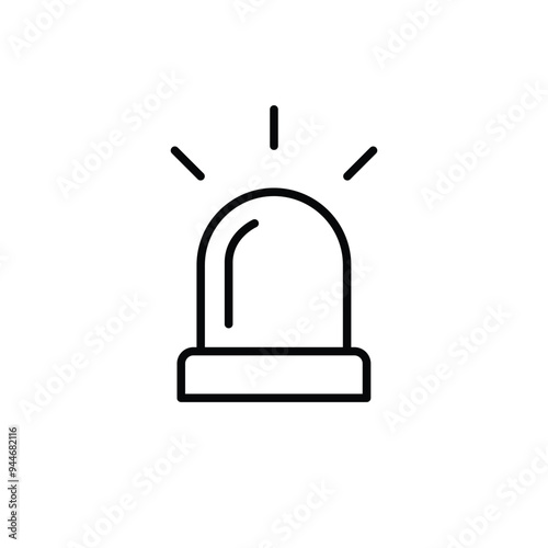 Alarm flasher siren icon isolated on white background. Emergency alert symbol. Vector illustration.