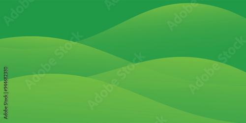 green background with dynamic curved lines elegant graphic design element. vector