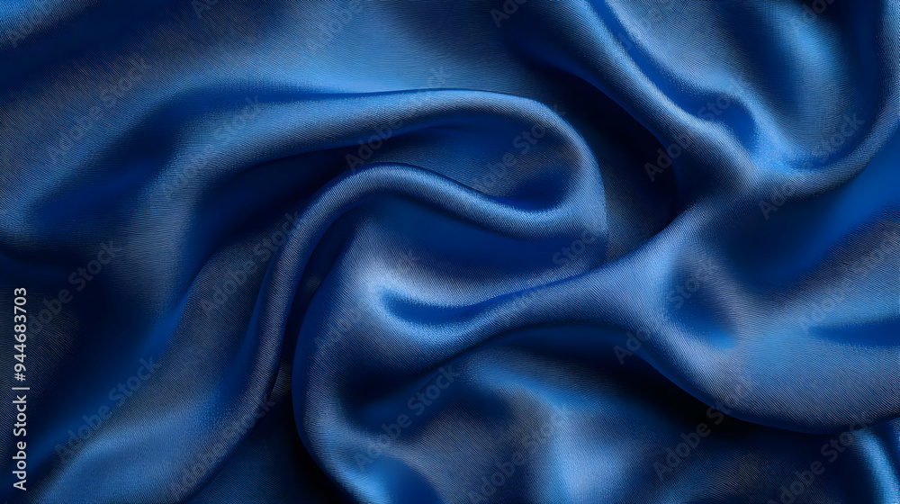 Blue Satin Fabric Draped Texture Background Blue Satin Fabric Draped Texture Background
