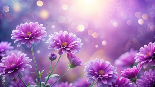 Close up of beautiful purple flowers on a dreamy background, perfect for floral designs and nature themes , purple