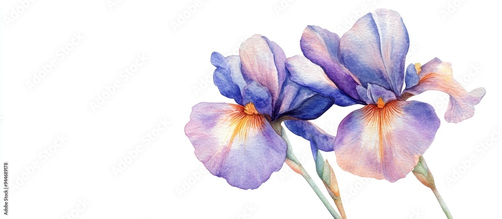 Watercolor illustration of a widely loved flower found in gardens along roadsides and near rivers Watercolor illustration of a widely loved flower found in gardens along roadsides and near rivers