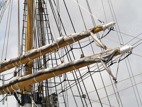 Tokyo, Japan -August 27, 2024: The mast of a sailing vessel,