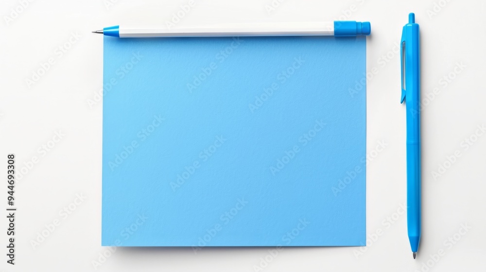 Note paper, blue color, generative ai Note paper, blue color, generative ai