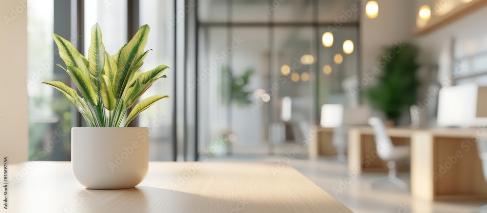 3D rendering of a modern office interior with a blurred background 3D rendering of a modern office interior with a blurred background