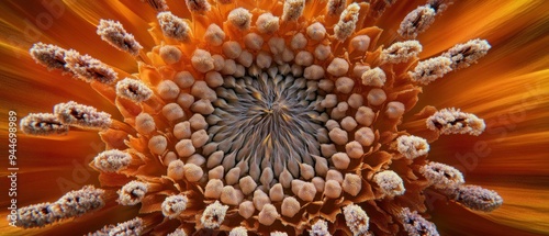 Close-up of a Sunflower's Center