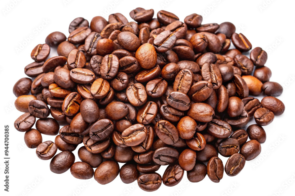 Fototapeta premium Coffee Beans Isolated with Clipping Path - Transparent Background for Graphics